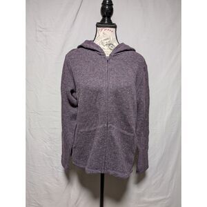 Express Tricot Women's Purple Wool Blend Vintage Zip Up Hoodie Size Large